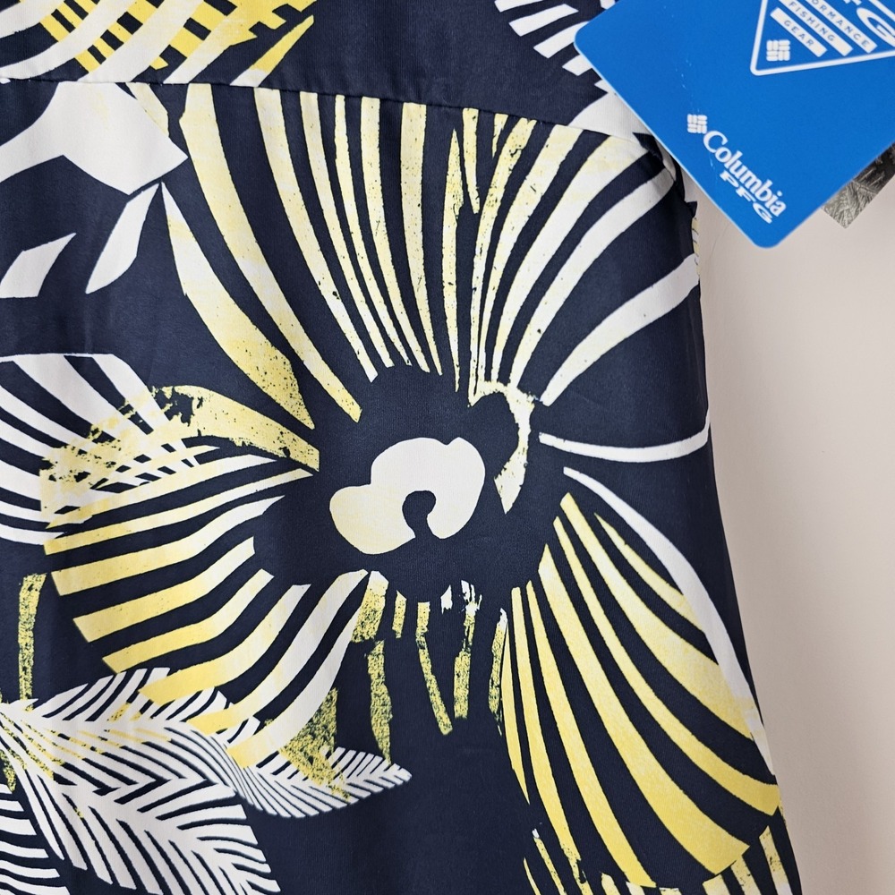Columbia Womens Medium NWT $50 Midway Bay Sleeveless Dress Blue Yellow Hawaiian - Picture 8 of 12